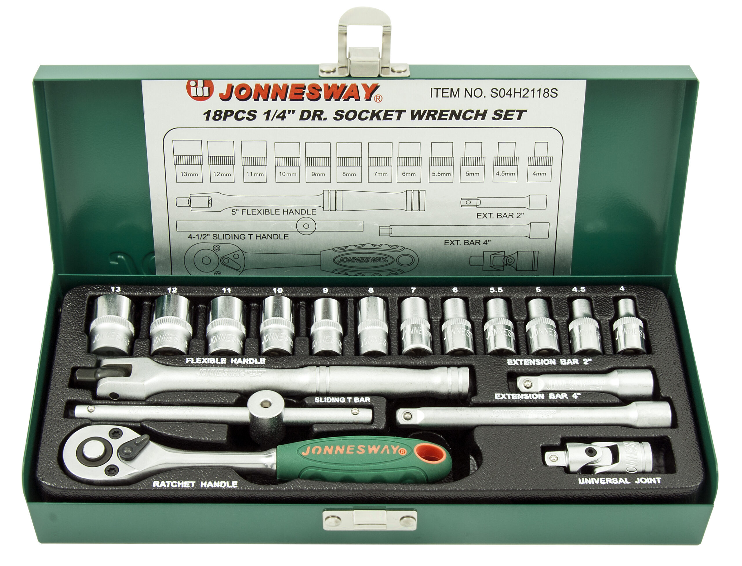Zestaw 18szt. narzędzi 1/4" 1 Zestaw 18szt. narzędzi 1/4"
