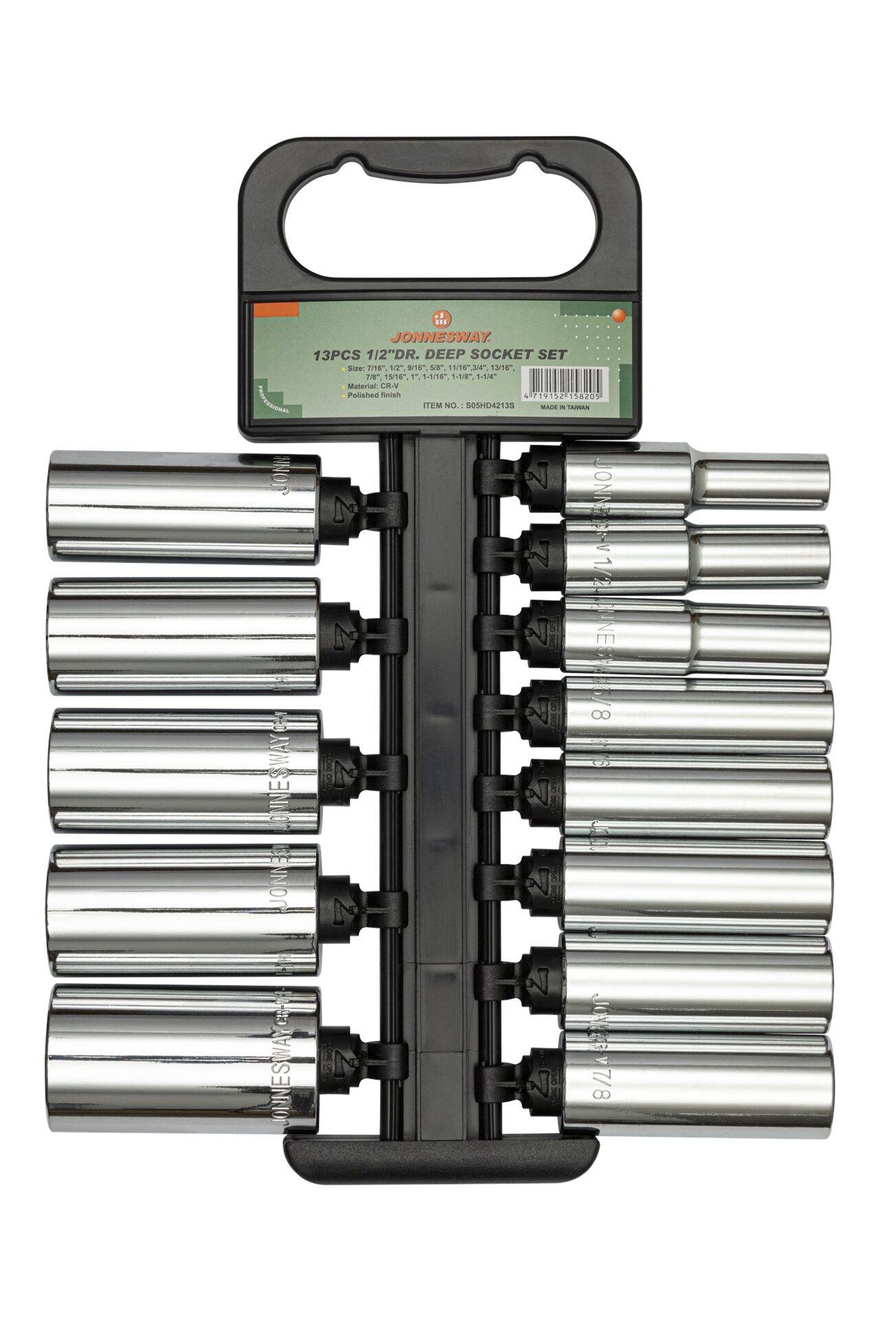 Zestaw 13szt. nasadek długich 1/2" 6-kątnych calowych 1 Zestaw 13szt. nasadek długich 1/2" 6-kątnych calowych