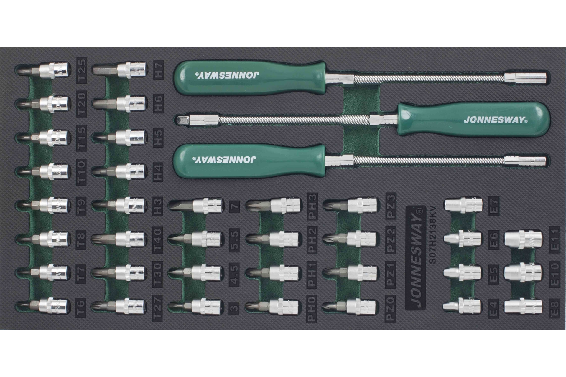 Zestaw 38szt. narzędzi 1/4" we wkładce EVA 1 Zestaw 38szt. narzędzi 1/4" we wkładce EVA