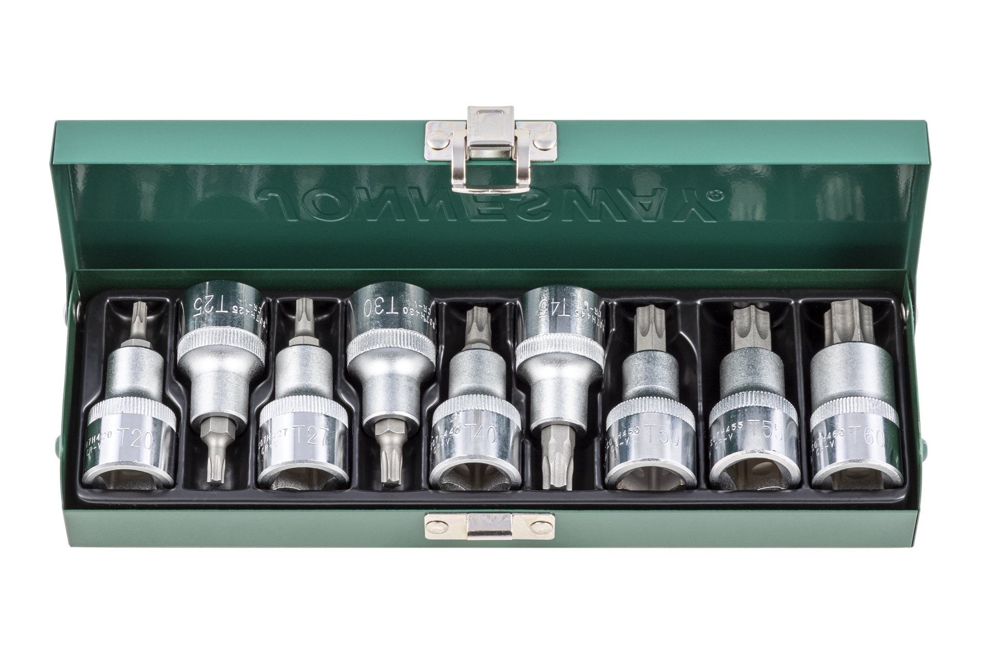 Zestaw 9szt. bitów TORX z nasadką 1/2" 1 Zestaw 9szt. bitów TORX z nasadką 1/2"